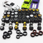 1/64 Wheels kit in Mixed Random (10 Sets Wheels 6 Set Extra Tires) Front Small Rear Big for Muscle Model Car to Upgrade Diecast Vehicles Like Racing Car Culture Real Riders Sports Series